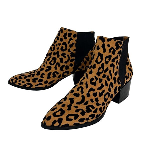 Chinese Laundry Finn Chelsea Bootie Leopard Animal Print Boots Pointed Toe 8.5 - Picture 2 of 11